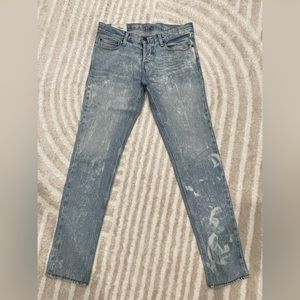 Acid wash light blue Hollister jeans. Size 32 x 34. Slim skinny fit